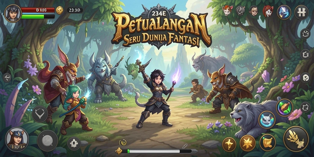 Tangkapan layar menunjukkan aksi petualangan mendebarkan dalam 234E.
