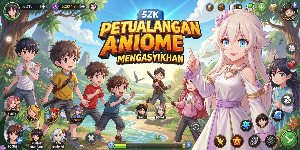 Screenshot 5ZK menampilkan aksi seru dalam dunia anime.