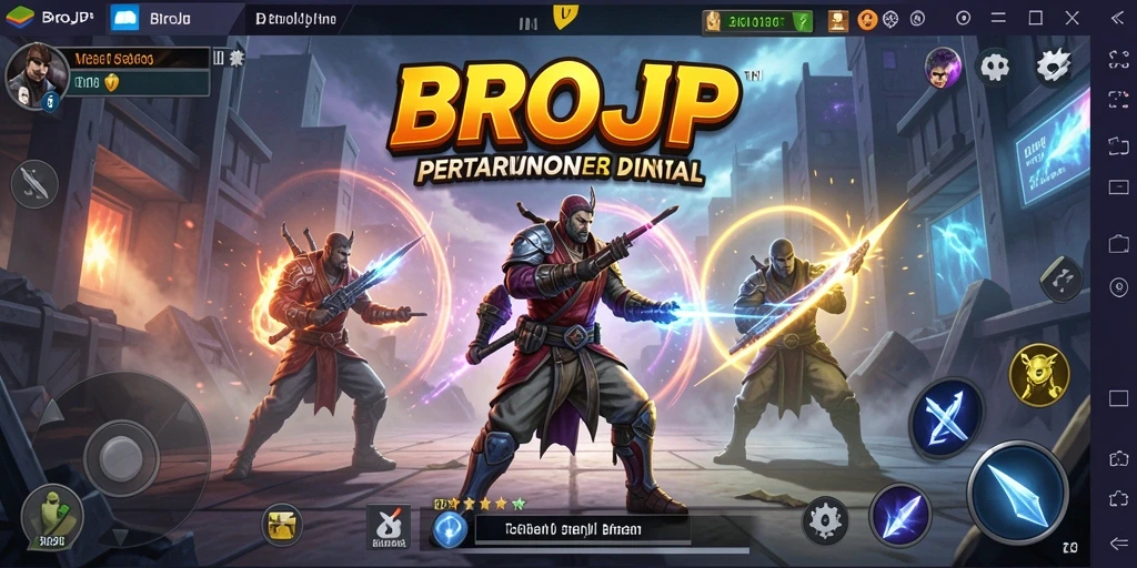 Gameplay BROJP menampilkan pertarungan yang seru dan penuh aksi.