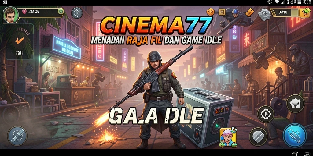 Tampilan gameplay CINEMA77 yang menarik dengan fitur manajemen film.
