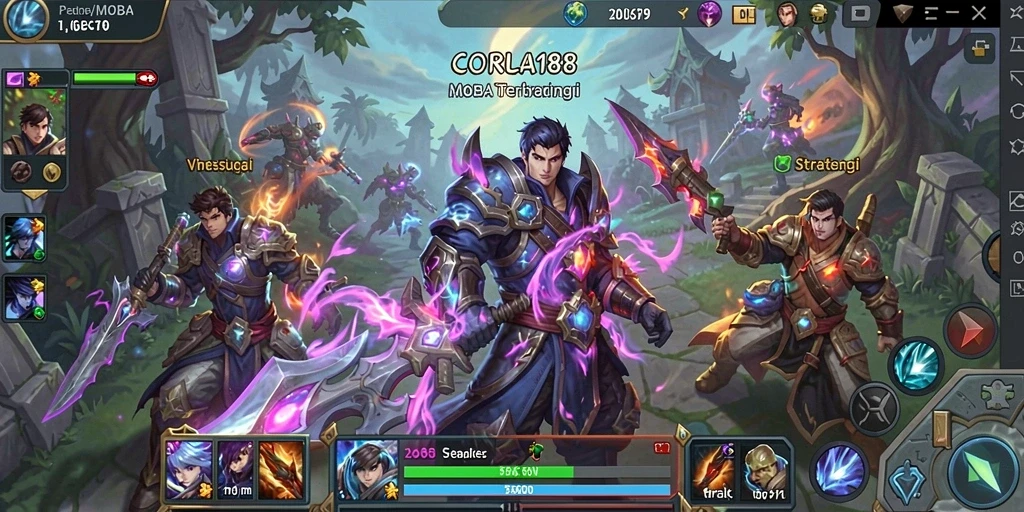 Tampilan seru gameplay MOBA di CORLA188 yang menguji strategi.