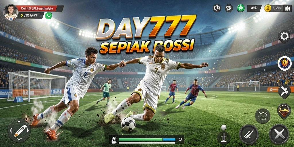 Tampilan gameplay <strong>DAY777</strong> yang seru dan penuh aksi sepak bola.