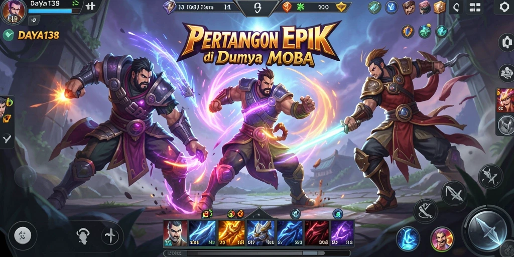 Screenshot gameplay <strong>DAYA138</strong> menampilkan aksi seru dalam pertarungan tim.