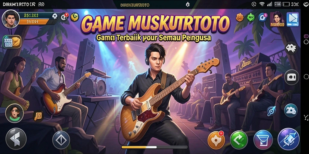 Screenshot utama DIREKTURTOTO menampilkan gameplay musik yang seru.