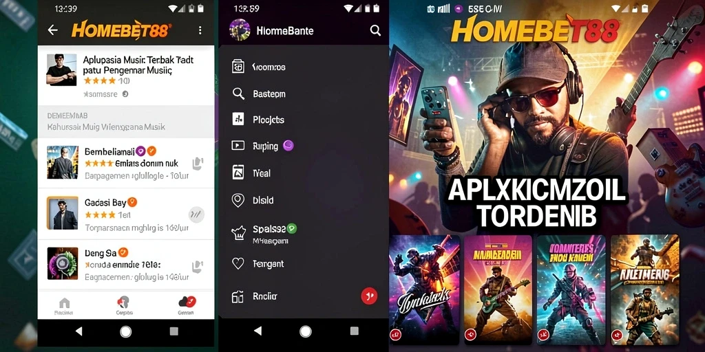 Screenshot utama HOMEBET88 menampilkan pengalaman mendengarkan musik yang menyenangkan.