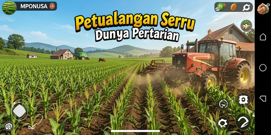 Tampilan menarik gameplay MPONUSA dalam bertani dan mengelola lahan.