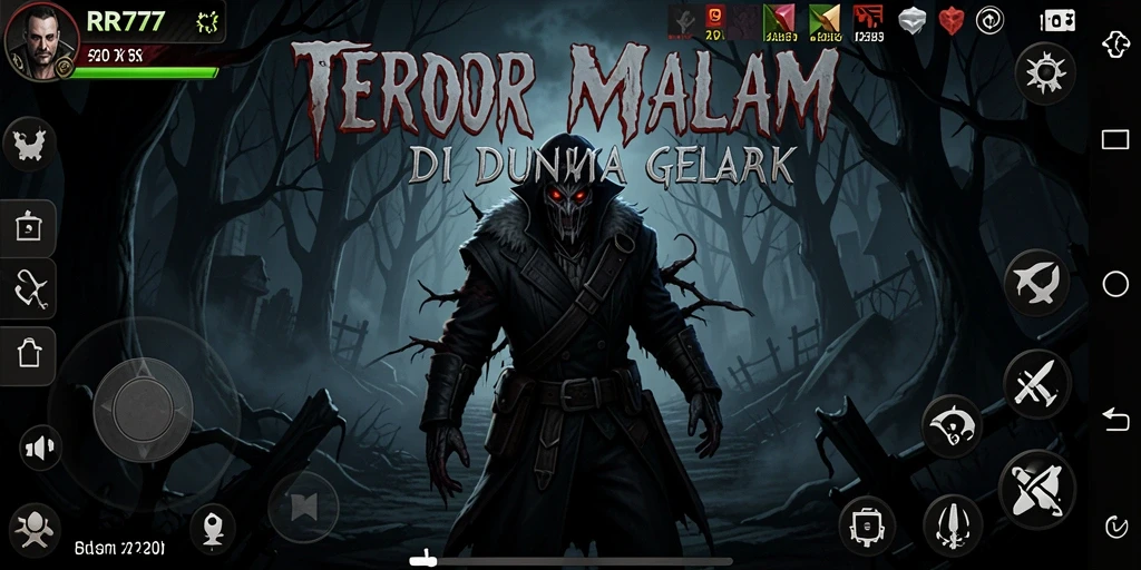 Gameplay seram yang menunjukkan suasana gelap dan mencekam dalam RR777.