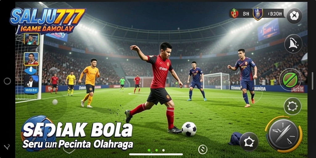 Tampilan menarik dalam gameplay sepak bola SALJU777 yang seru.