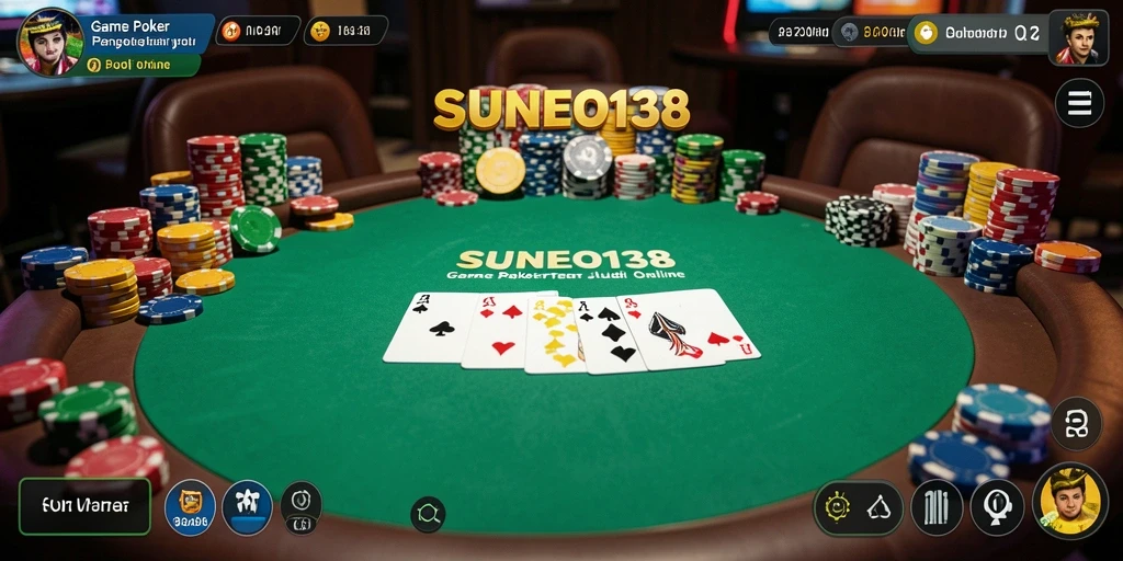 Tangkapan layar SUNEO138 menampilkan aksi seru permainan Poker online.